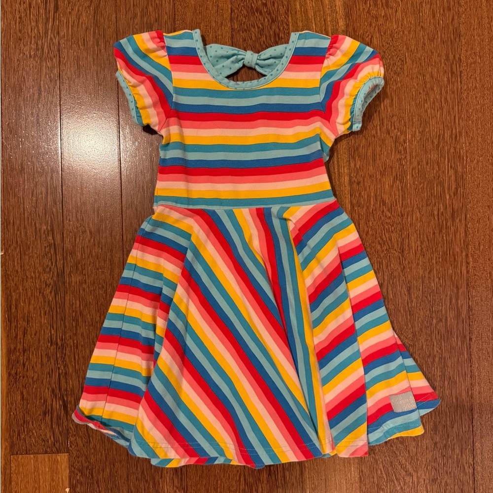 Eleanor Rose Multicolor Striped Kids Dress